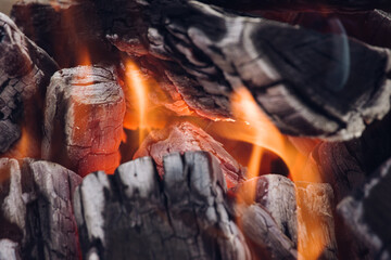 High angle view of firewood