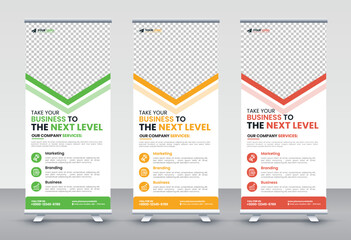 Modern Corporate rollup and X banner design templates for corporate Business, company, shop, brand and restaurant with professional creative and modern design