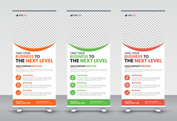Modern Corporate rollup and X banner design templates for corporate Business, company, shop, brand and restaurant with professional creative and modern design