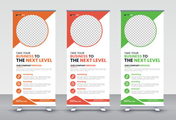 Modern Corporate rollup and X banner design templates for corporate Business, company, shop, brand and restaurant with professional creative and modern design