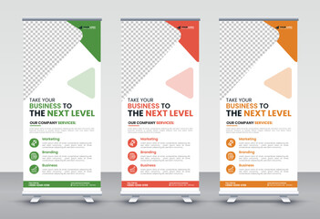 Modern Corporate rollup and X banner design templates for corporate Business, company, shop, brand and restaurant with professional creative and modern design