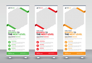 Modern Corporate rollup and X banner design templates for corporate Business, company, shop, brand and restaurant with professional creative and modern design