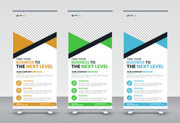 Modern Corporate rollup and X banner design templates for corporate Business, company, shop, brand and restaurant with professional creative and modern design