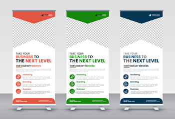 Modern Corporate rollup and X banner design templates for corporate Business, company, shop, brand and restaurant with professional creative and modern design