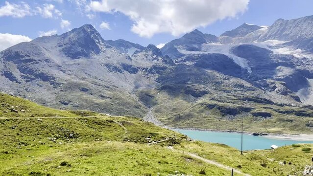 Piz Cambrena over Persgletscher in Switzerland