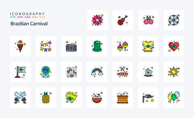25 Brazilian Carnival Line Filled Style icon pack