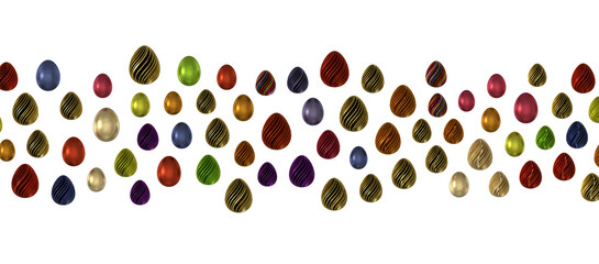 colorful handmade easter eggs isolated