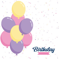 Obraz na płótnie Canvas Happy Birthday To you Balloon background for party holiday birthday promotion card poster
