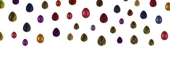 colorful handmade easter eggs isolated