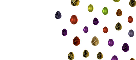 colorful handmade easter eggs isolated