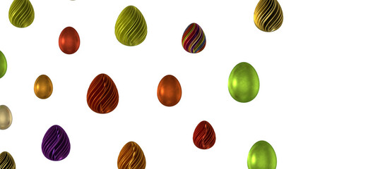 colorful handmade easter eggs isolated