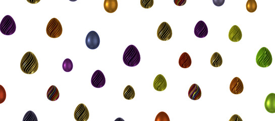 colorful handmade easter eggs isolated