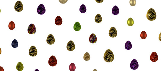 colorful handmade easter eggs isolated
