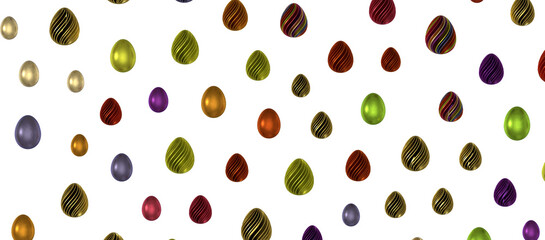 colorful handmade easter eggs isolated