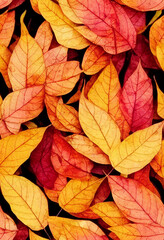 Naklejka na ściany i meble Beautiful Autumn leaves Generative AI