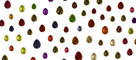 Colorful handmade easter eggs isolated