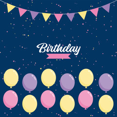 Fototapeta na wymiar Happy Birthday To you Balloon background for party holiday birthday promotion card poster