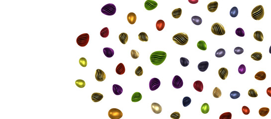 Colorful handmade easter eggs isolated