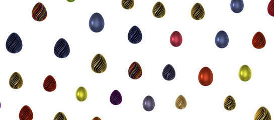 Colorful handmade easter eggs isolated