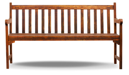 Brown wooden street bench to relaxing
