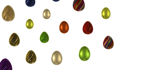 Colorful handmade easter eggs isolated