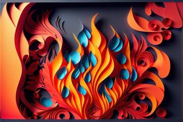 Paper craft art - generative ai