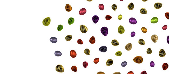 Colorful handmade easter eggs isolated