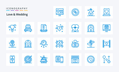 25 Love And Wedding Blue icon pack