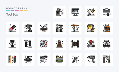 25 Tools Line Filled Style icon pack