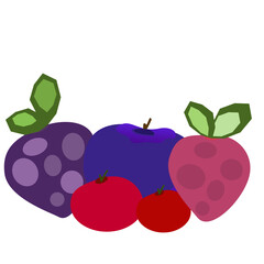 illustrazione con frutti di bosco su sfondo trasparente