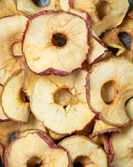 Dried apples top view