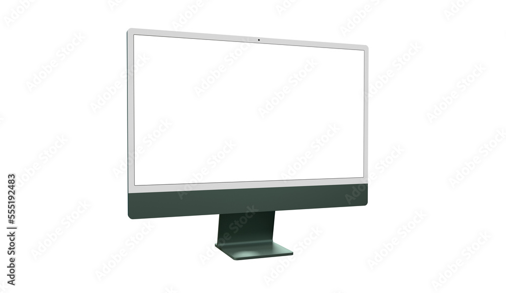 Aufkleber workspace blank screen desktop computer, mockup computer
