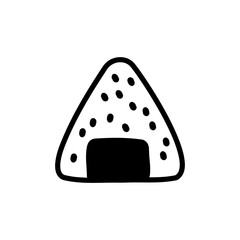 Japanese sushi onigiri in hand drawn style. Asian food for restaurants menu