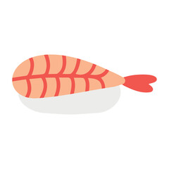 Japanese sushi in hand drawn style. Asian food for restaurants menu