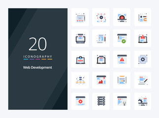 Fototapeta na wymiar 20 Web Development Flat Color icon for presentation