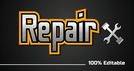 Repair editable vector text effect
