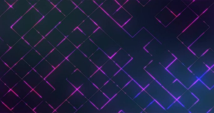 digital abstract background animation of blue pink purple pixel grid line gradation