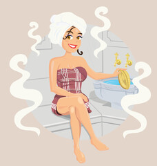 girl in the bathroom Turkish Bath