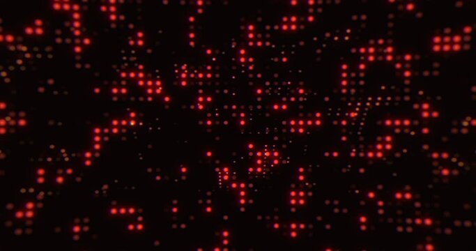 digital abstract background animation of red pixel dot gradation