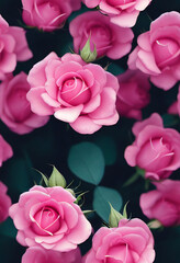 Beautiful pink roses Generative AI
