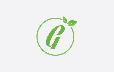 Fresh nature leaf and healthy logo design with the letter and alphabets. Green leaf and eco logo icon design 