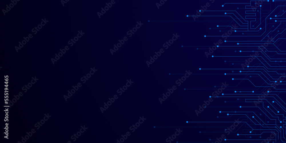 Poster printed circuit board in neon futuristic style for banner and poster design. abstract modern technol