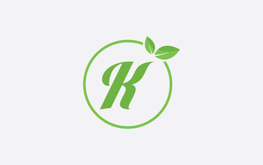 Fresh nature leaf and healthy logo design with the letter and alphabets. Green leaf and eco logo icon design 