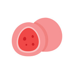 Mochi. Moti. Cute japanese rice cake. Traditional rice dessert.