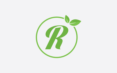 Fresh nature leaf and healthy logo design with the letter and alphabets. Green leaf and eco logo icon design 