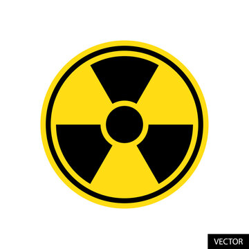 Radiation hazard symbol, Radioactive warning sign vector icon in flat style design isolated on white background. Vector illustration.