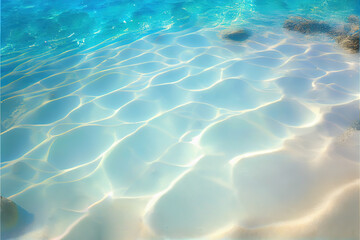 Fototapeta na wymiar Clear sea background, transparent water with sunshine