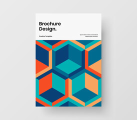 Fresh geometric pattern journal cover illustration. Clean booklet A4 design vector concept.