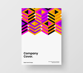 Creative flyer A4 design vector concept. Trendy mosaic tiles brochure illustration.