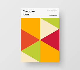 Minimalistic geometric pattern leaflet illustration. Original catalog cover vector design concept.
